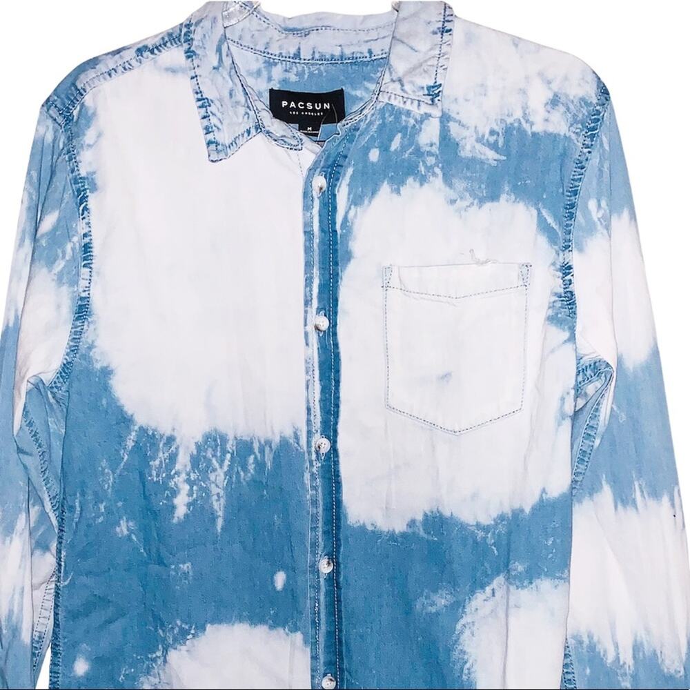 Pac Sun size Med Tie Dye Button Down Shirt NWT - Picture 7 of 8